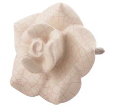 Cream And Pink Rose Ceramic Flower Knobs